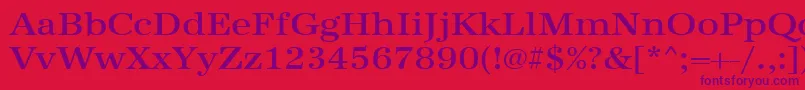 Urwantiquatmedextwid Font – Purple Fonts on Red Background