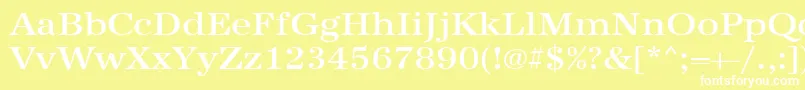 Urwantiquatmedextwid Font – White Fonts on Yellow Background