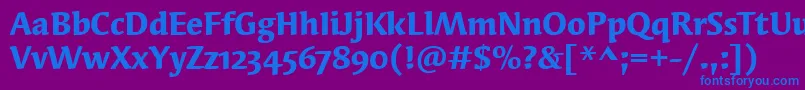 SyndorOsItcTtBold Font – Blue Fonts on Purple Background