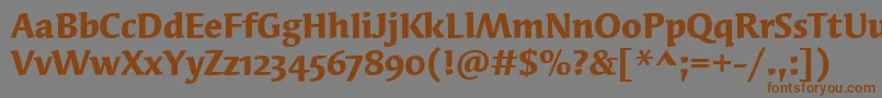 フォントSyndorOsItcTtBold – 茶色の文字が灰色の背景にあります。