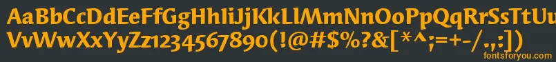 SyndorOsItcTtBold Font – Orange Fonts on Black Background
