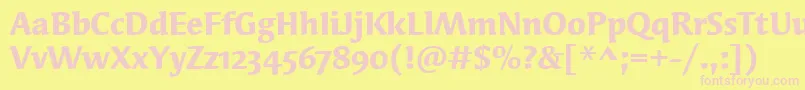 SyndorOsItcTtBold Font – Pink Fonts on Yellow Background