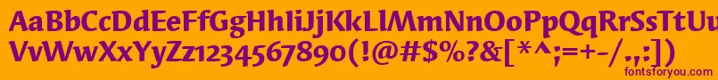 SyndorOsItcTtBold Font – Purple Fonts on Orange Background