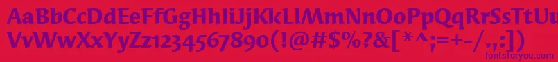 SyndorOsItcTtBold Font – Purple Fonts on Red Background