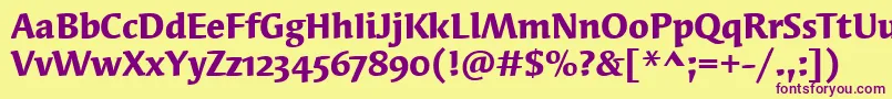 SyndorOsItcTtBold Font – Purple Fonts on Yellow Background