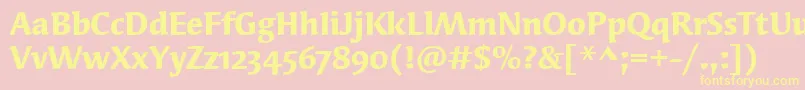 SyndorOsItcTtBold Font – Yellow Fonts on Pink Background