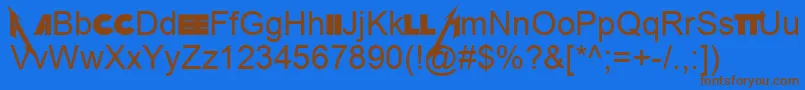 Czcionka MetallicaOld – brązowe czcionki na niebieskim tle