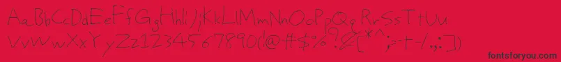 ProtoUncertain-Schriftart – Schwarze Schriften auf rotem Hintergrund
