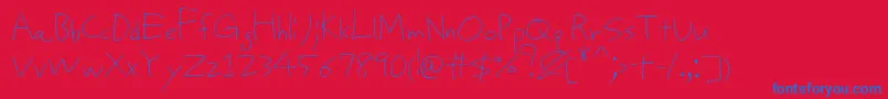 ProtoUncertain-Schriftart – Blaue Schriften auf rotem Hintergrund