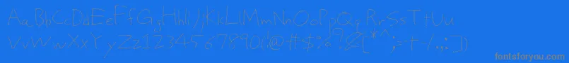 ProtoUncertain Font – Gray Fonts on Blue Background
