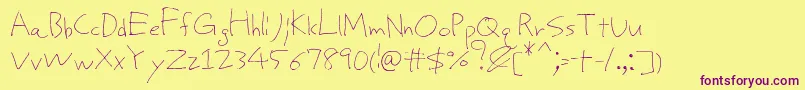 ProtoUncertain Font – Purple Fonts on Yellow Background