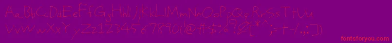 fuente ProtoUncertain – Fuentes Rojas Sobre Fondo Morado