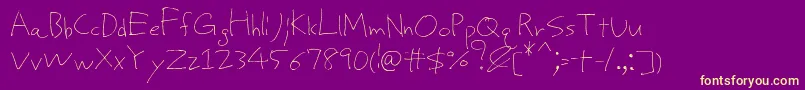 ProtoUncertain-Schriftart – Gelbe Schriften auf violettem Hintergrund