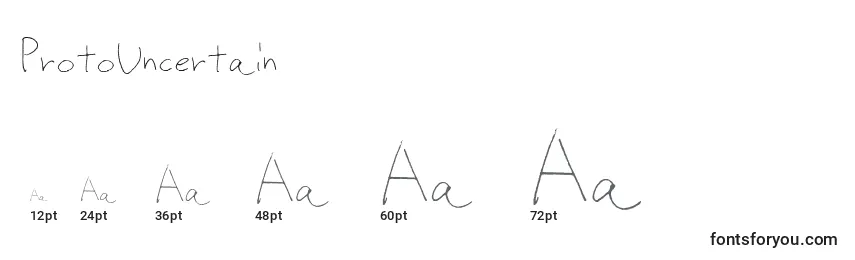 ProtoUncertain Font Sizes
