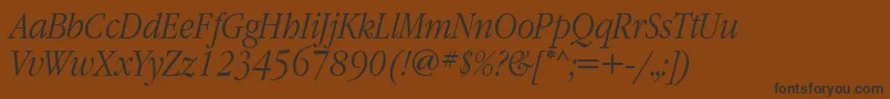 GaramondnarrowettItalic Font – Black Fonts on Brown Background