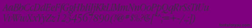 Police GaramondnarrowettItalic – polices noires sur fond violet