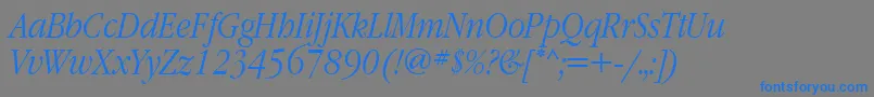 GaramondnarrowettItalic-fontti – siniset fontit harmaalla taustalla