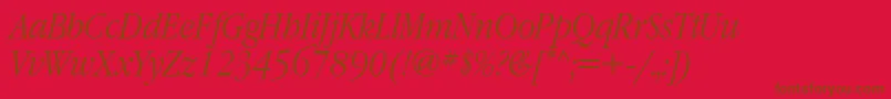 GaramondnarrowettItalic Font – Brown Fonts on Red Background