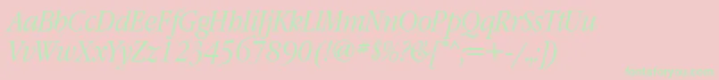Шрифт GaramondnarrowettItalic – зелёные шрифты на розовом фоне