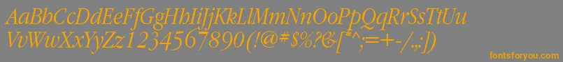 GaramondnarrowettItalic Font – Orange Fonts on Gray Background