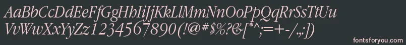 GaramondnarrowettItalic Font – Pink Fonts on Black Background