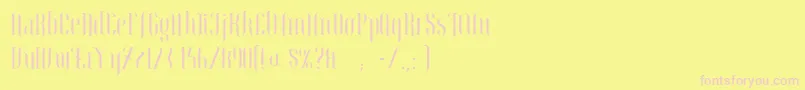 Botanic-Schriftart – Rosa Schriften auf gelbem Hintergrund