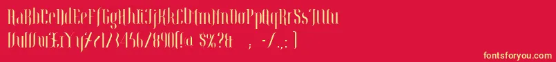 Botanic Font – Yellow Fonts on Red Background