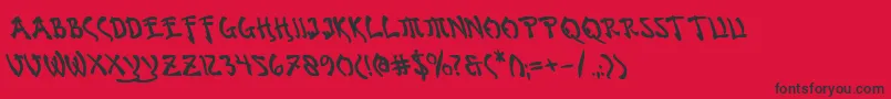 BushidoBoldLeftalic Font – Black Fonts on Red Background