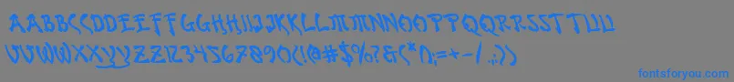 BushidoBoldLeftalic Font – Blue Fonts on Gray Background