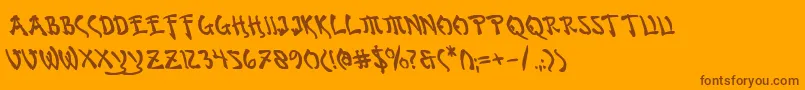 Lisätietoja BushidoBoldLeftalic-fontista BushidoBoldLeftalic-fontti – ruskeat fontit oranssilla taustalla