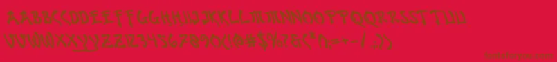BushidoBoldLeftalic Font – Brown Fonts on Red Background