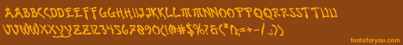 BushidoBoldLeftalic Font – Orange Fonts on Brown Background