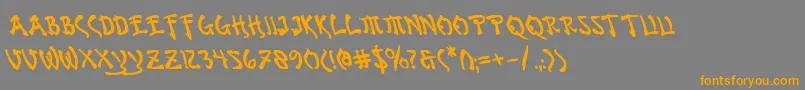 BushidoBoldLeftalic Font – Orange Fonts on Gray Background