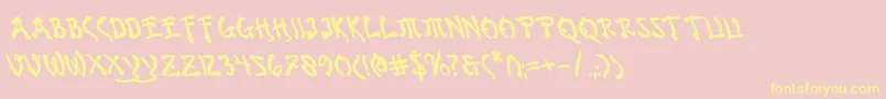 BushidoBoldLeftalic Font – Yellow Fonts on Pink Background