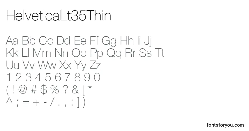 Police HelveticaLt35Thin - Alphabet, Chiffres, Caractères Spéciaux