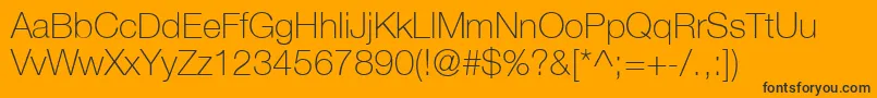 HelveticaLt35Thin Font – Black Fonts on Orange Background