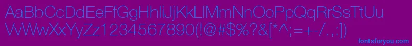 HelveticaLt35Thin Font – Blue Fonts on Purple Background