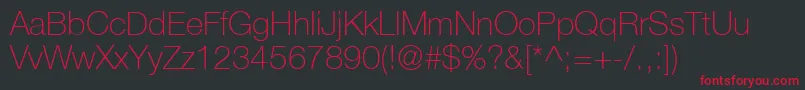 HelveticaLt35Thin Font – Red Fonts on Black Background
