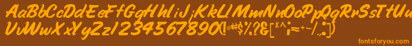 Handyman94Regular Font – Orange Fonts on Brown Background