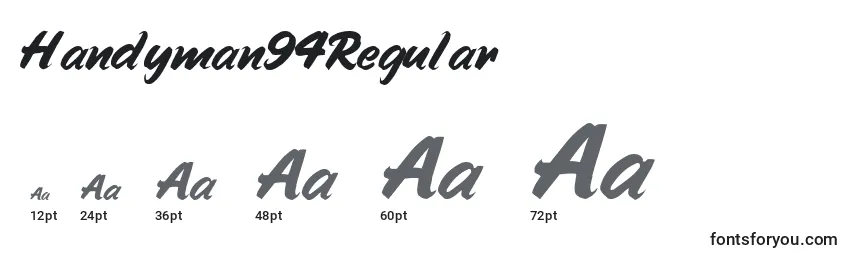 Handyman94Regular Font Sizes
