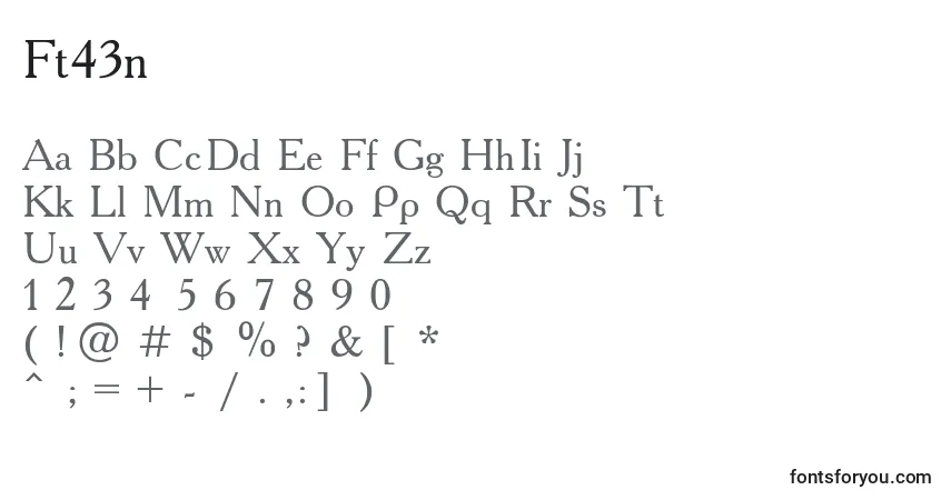 Czcionka Ft43n – alfabet, cyfry, specjalne znaki