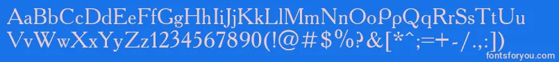 Ft43n Font – Pink Fonts on Blue Background