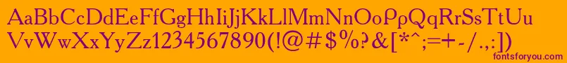Ft43n-Schriftart – Violette Schriften auf orangefarbenem Hintergrund