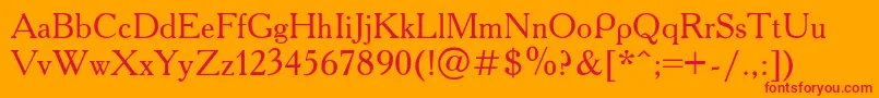 Ft43n Font – Red Fonts on Orange Background