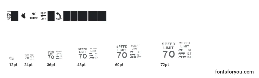 Größen der Schriftart EsriUsMutcd1