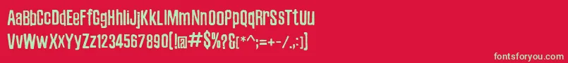 フォントZubajdaRg – 赤い背景に緑の文字