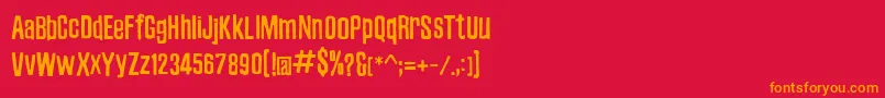 フォントZubajdaRg – 赤い背景にオレンジの文字