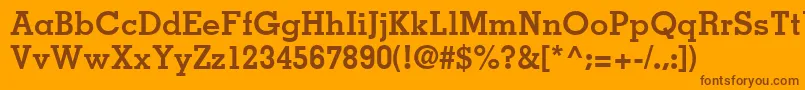 MemphisLtBold Font – Brown Fonts on Orange Background