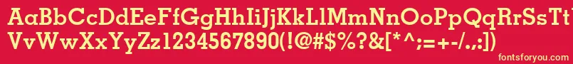 MemphisLtBold Font – Yellow Fonts on Red Background