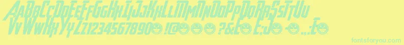 AvengeanceHeroicAvengerAt Font – Green Fonts on Yellow Background